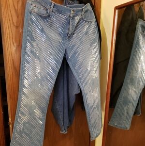 Escada Distressed & Embelished Jeans